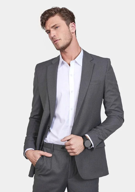 Astor Grey Charcoal Crosshatch Jacket