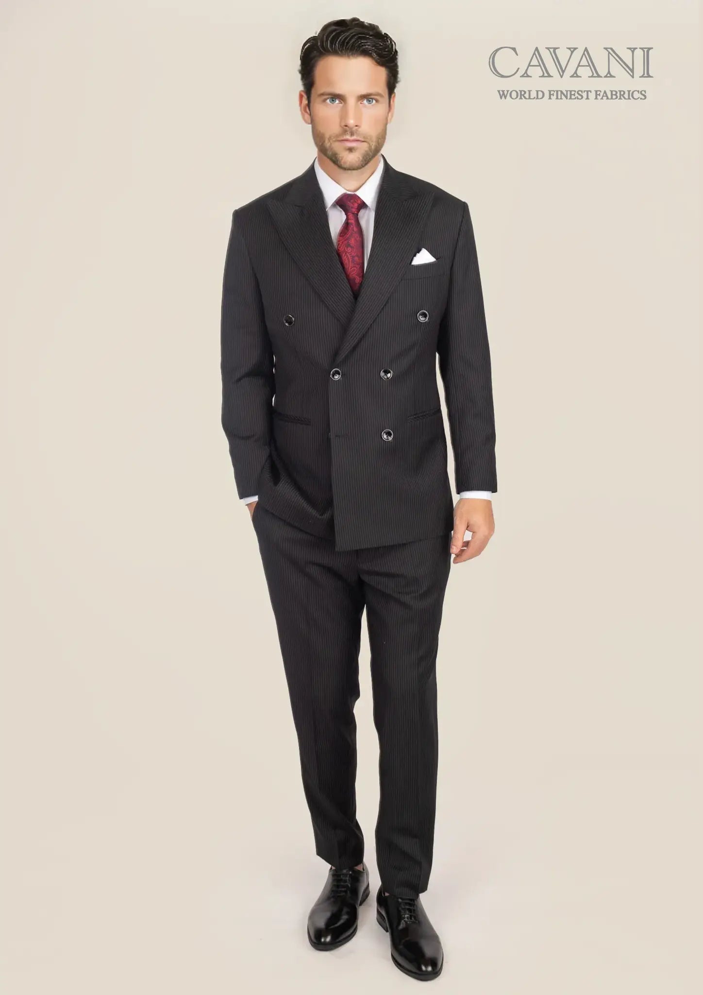 Waverly Black Pinstripe Suit