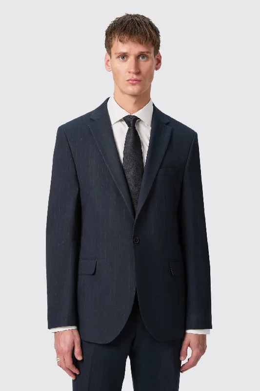 Hodge Slim Fit Navy Pinstripe Jacket