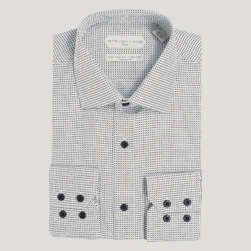 The Laurence Dress Shirt | 80’s 2ply Basket Weave | 100% Cotton | Tic Pattern