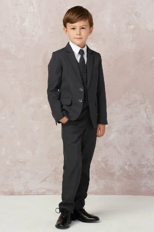 "Stanford" Kids Dark Grey Suit 5-Piece Set