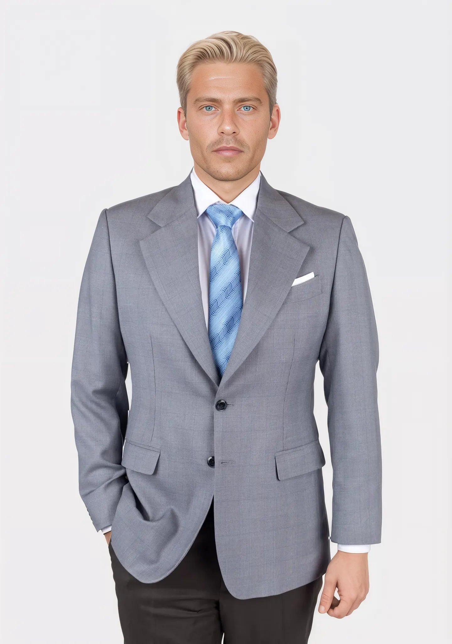 Ellis Light Grey Prince of Wales Jacket