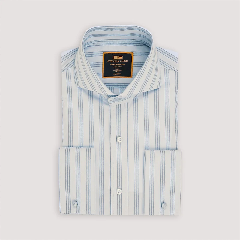 The Lorenzo Dress Shirt | Cutaway Collar | Angled French Cuff | 100% Cotton