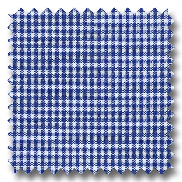 Dark Blue Mini Gingham Check Broadcloth - Custom Dress Shirt