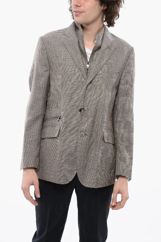 Corneliani Check Blazer With Removable Chest-Piece