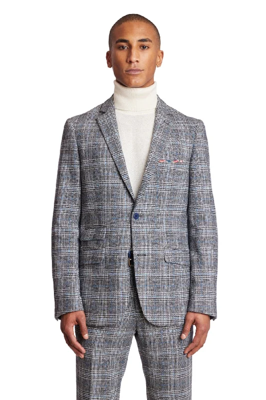 Dover Notch Jacket - slim - Black Arctic Blue Check