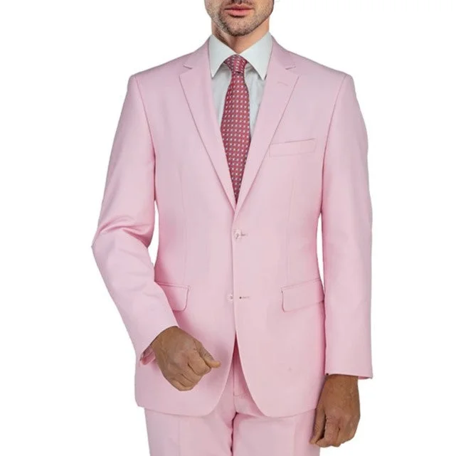 New York Man Italian Designer Pink 2 Piece Suit (available in Slim or Modern fit)