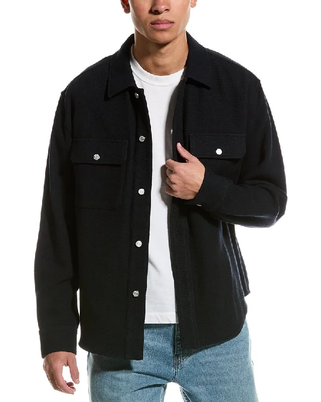 FRAME Denim Textured Wool-Blend Overshirt Jacket