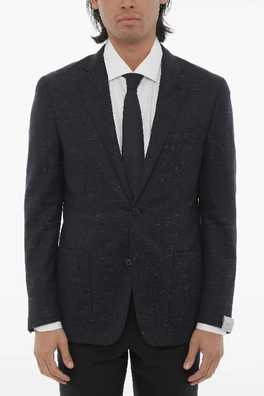 Corneliani Side Vents Notch Lapel Gate 2-Button Blazer