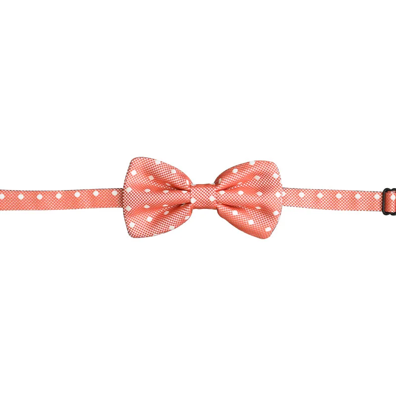 Salmon bowtie with white polka dots (child size)