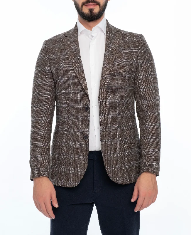 JERSEY REGULAR FIT PLAID SPORT COAT