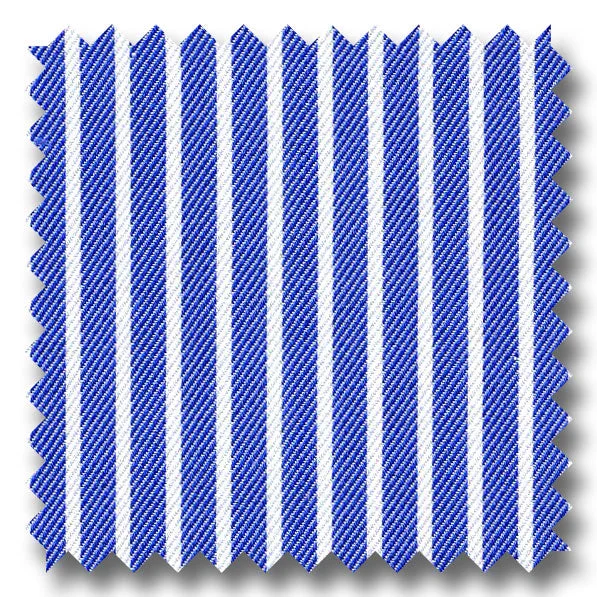 Blue Stripe 2Ply Twill - Custom Dress Shirt