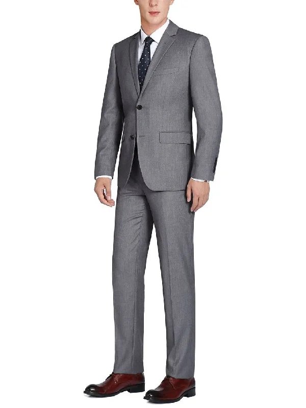 Men's Big & Tall 2-Piece Notch Lapel 100% Wool Suit