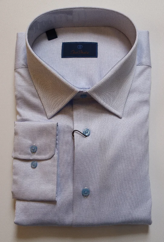 David Donahue Dress Shirt - Blue Nail Head Print (Regular Fit