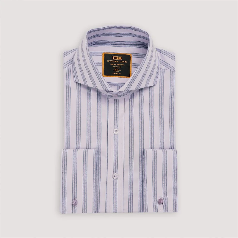 The Lorenzo Dress Shirt | Cutaway Collar | Angled French Cuff | 100% Cotton