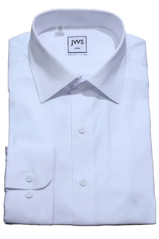 Solid White Stretch Cotton Lycra Shirt