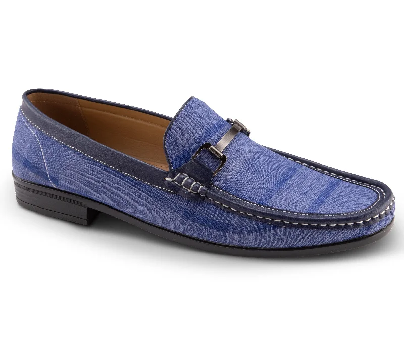 Men's Fashion Loafers Slip-On Shoes in Check Royal Pattern- S2065